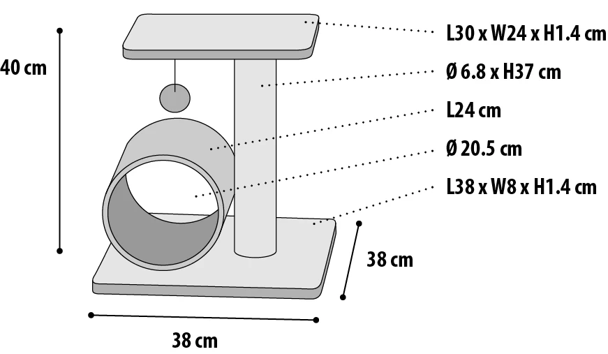 Flamingo Arbre à Chat Triolet Gris 38x38x40cm 5 Flamingo Arbre à Chat Triolet Gris 38x38x40cm – Image 3