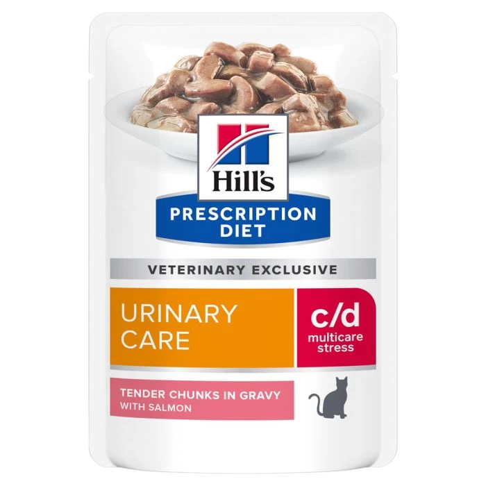 Hill's Prescription Diet C/D Urinary Stress Sachets Pour Chat Au Saumon - 12 X 85g 3 Hill's Prescription Diet C/D Urinary Stress Sachets Pour Chat Au Saumon - 12 X 85g