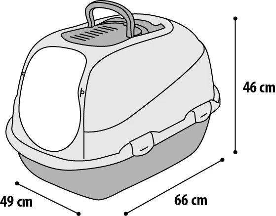 Flamingo Bac à Litière Hera Gris XL 49x66x46cm 3 Flamingo Bac à Litière Hera Gris XL 49x66x46cm – Image 2