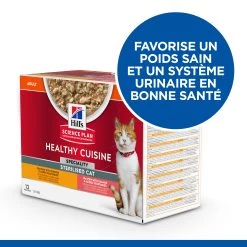 HILL'S SCIENCE PLAN HEALTHY CUISINE MIJOTÉS POUR CHAT ADULTE STÉRILISÉ AU POULET ET AU SAUMON 12X80G -Alimen Tation Chats Hills science plan chat adult sterilised cat healthy cuisine mijotes sachet repas poulet saumon 12x80g 3 FR