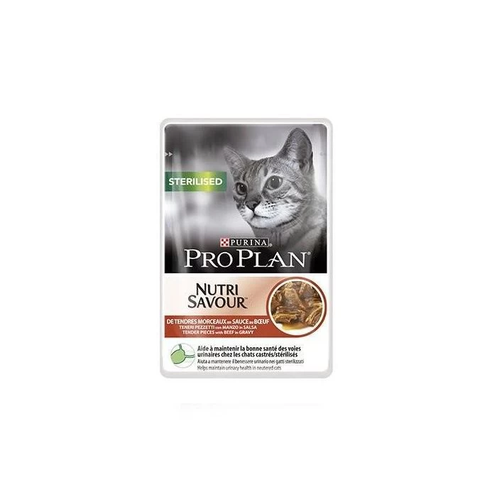 Purina Pro Plan Sterilised Chat Sachets 26x85g Boeuf 3 Purina Pro Plan Sterilised Chat Sachets 26x85g Boeuf